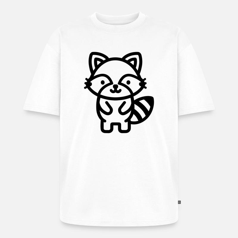 Waschbär - Unisex Premium Oversized Bio T-Shirt - Weiß