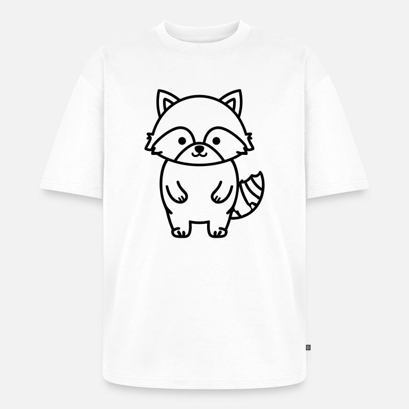 Waschbär - Unisex Premium Oversized Bio T-Shirt - Weiß
