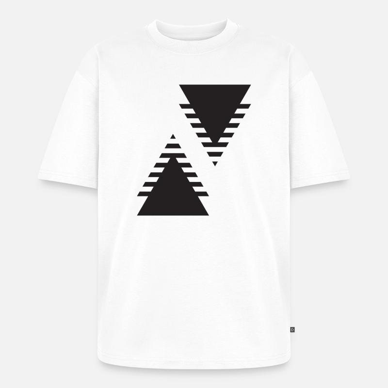 Dual Triangles Echo - Unisex Premium Oversized Organic T-Shirt - white