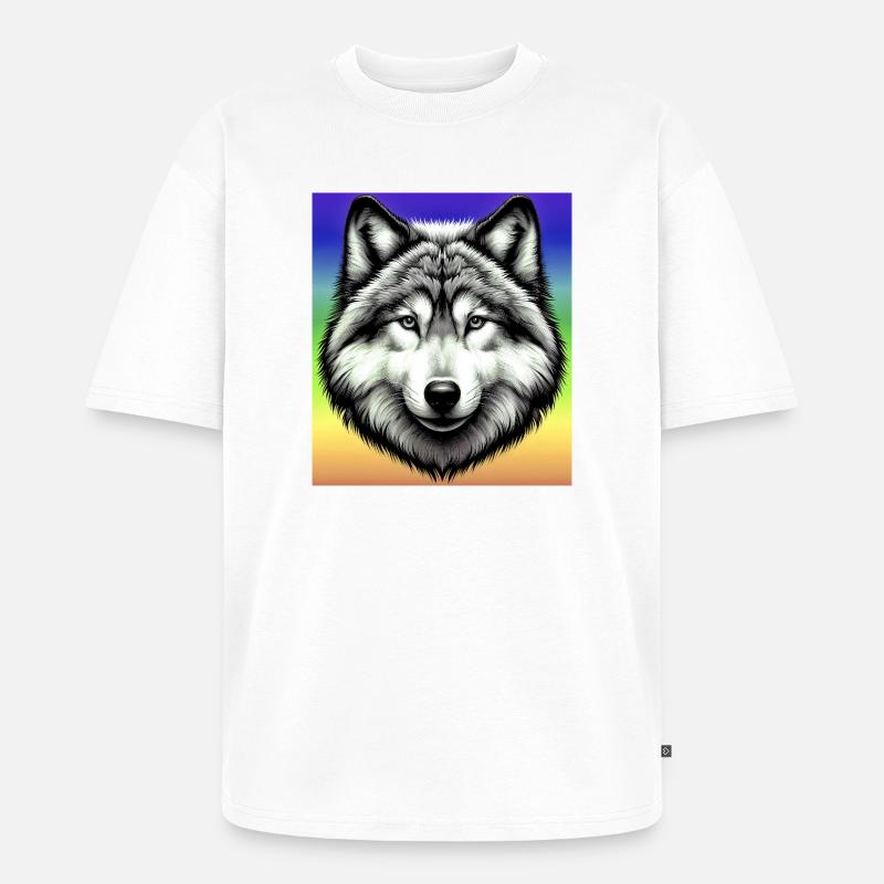 Wolf - Unisex Premium Oversized Bio T-Shirt - Weiß