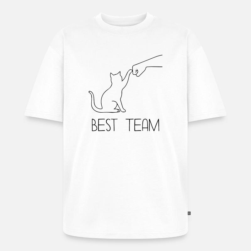 Katze Team Faust - Unisex Premium Oversized Bio T-Shirt - Weiß