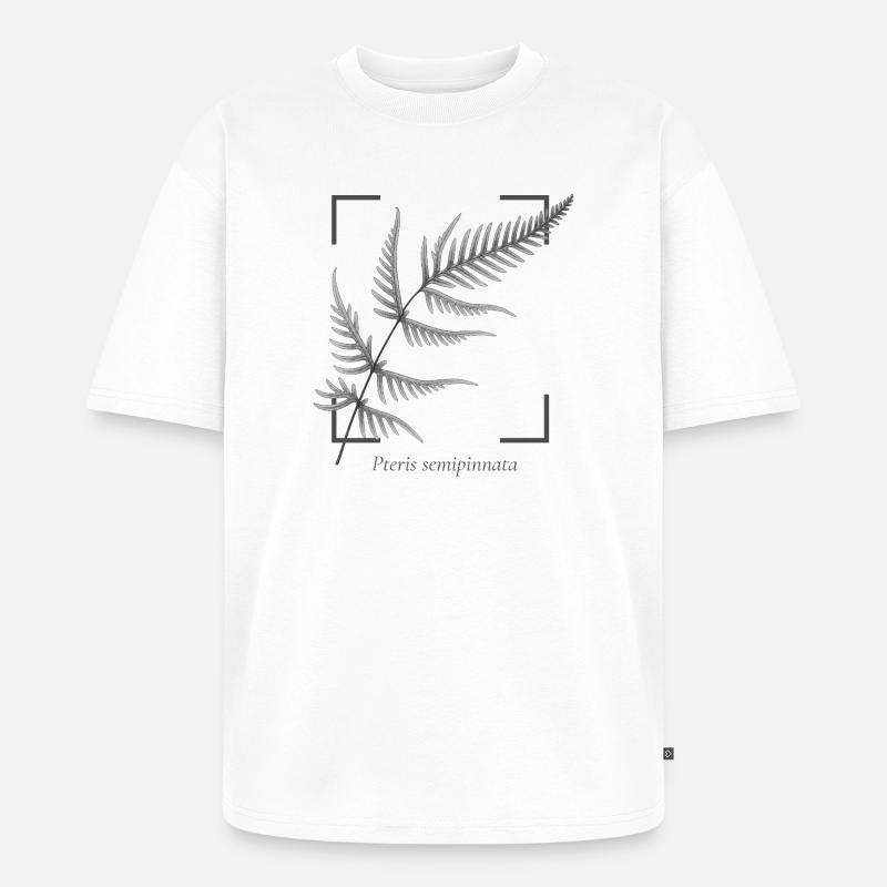 Fern leaf (Pteris semipinnata) - Unisex Premium Oversized Organic T-Shirt - white