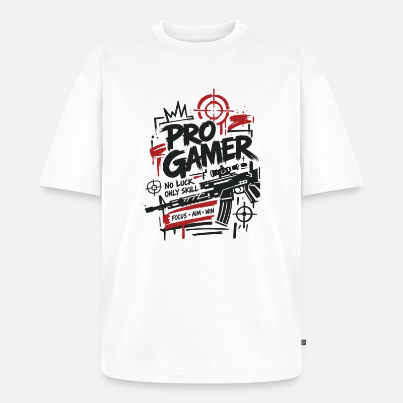 Gaming Lover Controller Graphics - Unisex Premium Oversized Organic T-Shirt - white