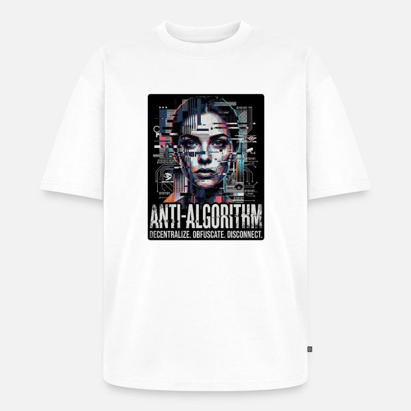 Anti Algorithm - Unisex Premium Oversized Bio T-Shirt - Weiß