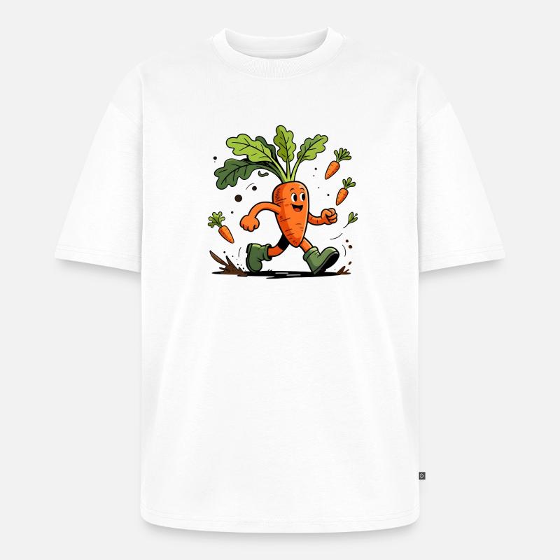 Spaßiger dynamischer Karottengärtner - Unisex Premium Oversized Bio T-Shirt - Weiß