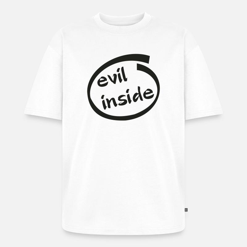 Evil Inside Ring Graphic - Unisex Premium Oversized Bio T-Shirt - Weiß