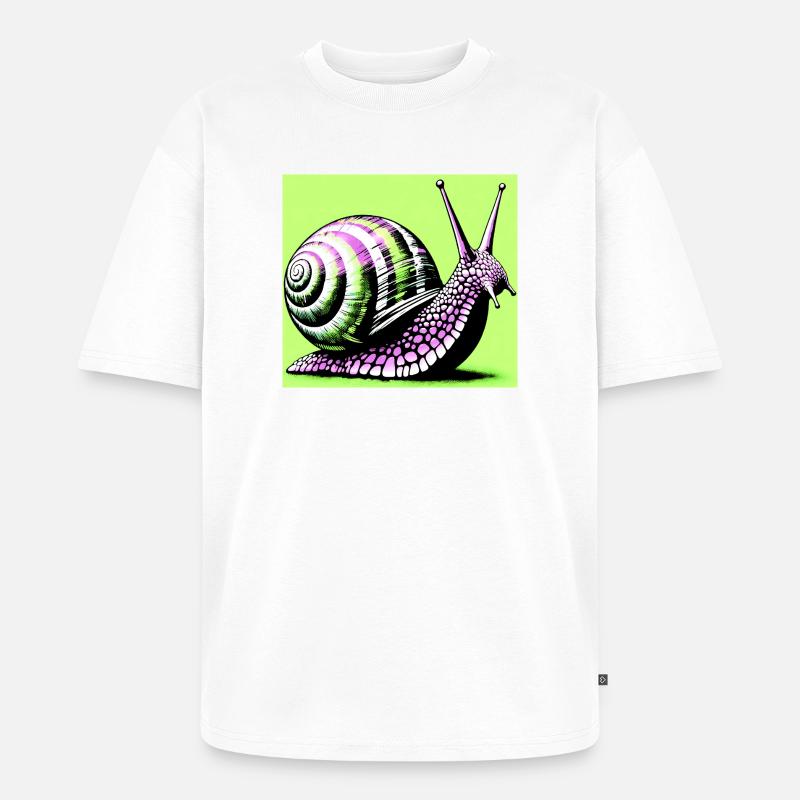 Schnecke - Unisex Premium Oversized Bio T-Shirt - Weiß