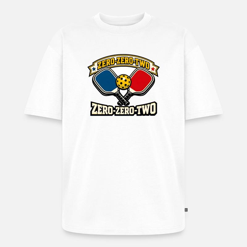 Zero-Zero-Two Paddle Ball Emblem - Unisex Premium Oversized Organic T-Shirt - white