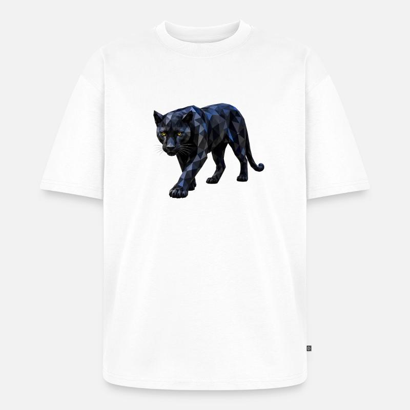 Polygon-Panther - Unisex Premium Oversized Bio T-Shirt - Weiß
