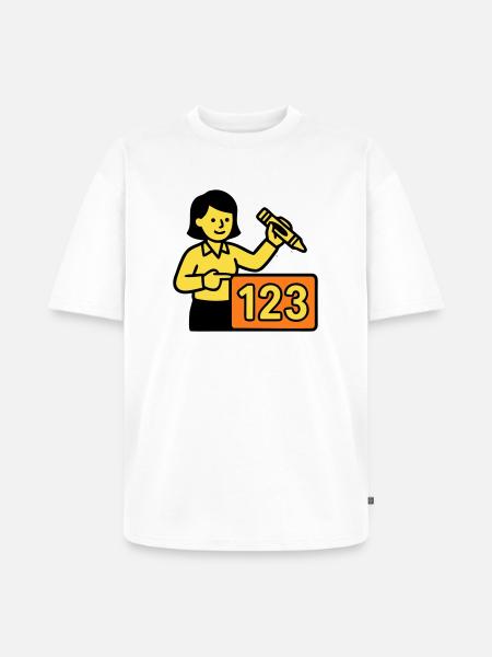 Enseignant Math 123 School - T-shirt Premium bio oversize Unisexe - blanc