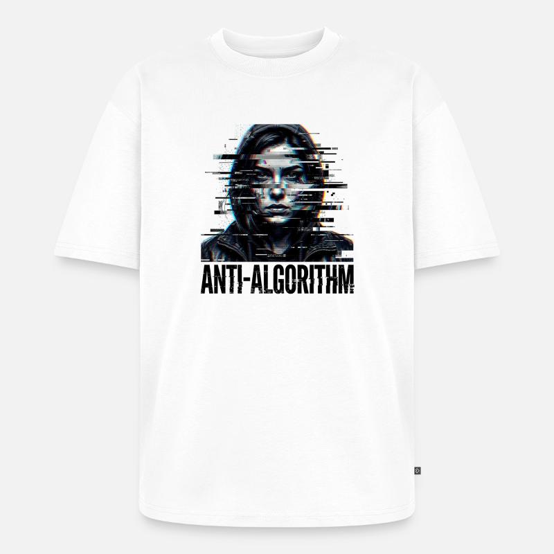 Anti Algorithm Digital - Unisex Premium Oversized Organic T-Shirt - white