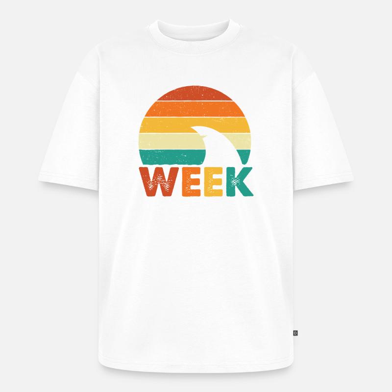 Minimal Shark Week Ocean Marine Style - Unisex Premium Oversized Bio T-Shirt - Weiß
