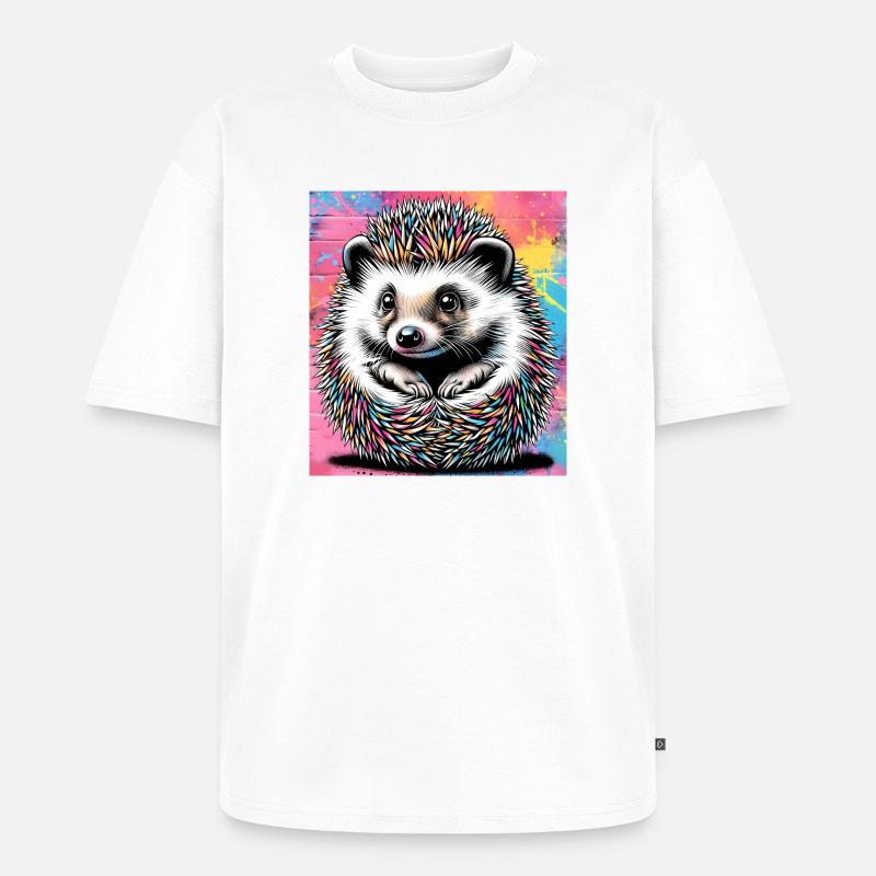 Igel - Unisex Premium Oversized Bio T-Shirt - Weiß