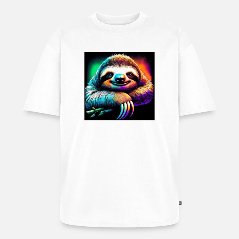 Faultier - Unisex Premium Oversized Bio T-Shirt - Weiß