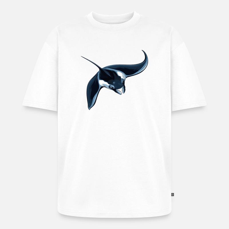 Rochen Mantarochen - Unisex Premium Oversized Bio T-Shirt - Weiß