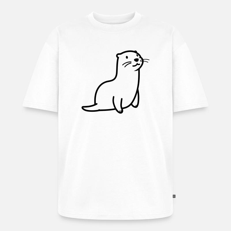 Otter - Unisex Premium Oversized Bio T-Shirt - Weiß