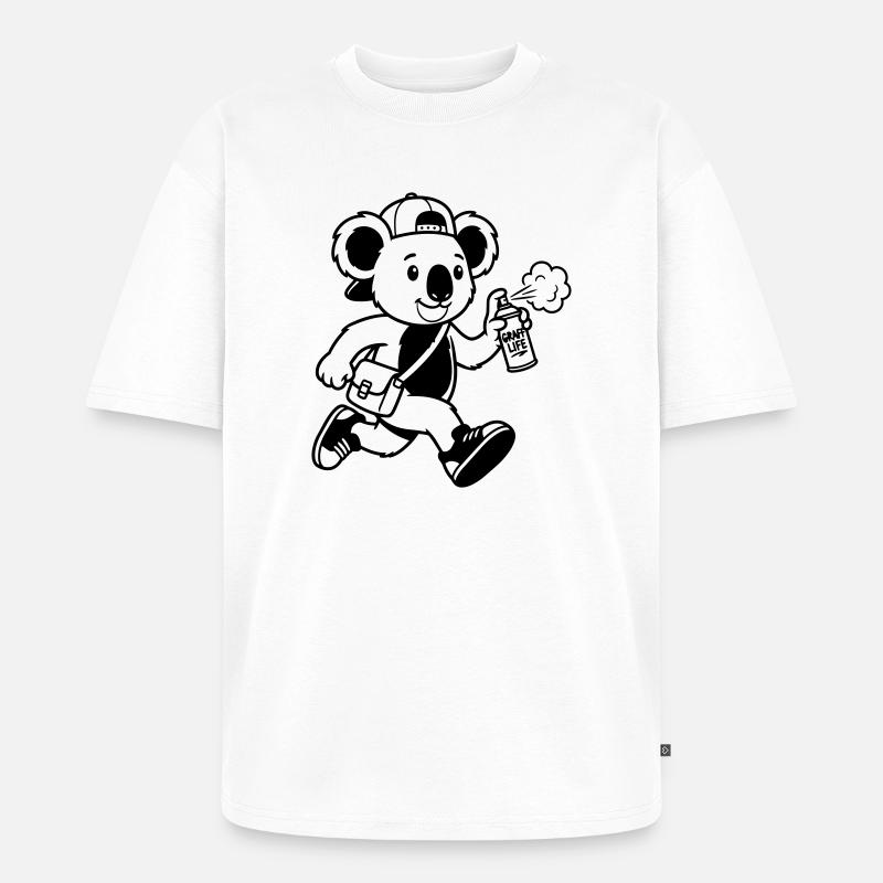 graffiti - T-shirt Premium bio oversize Unisexe - blanc