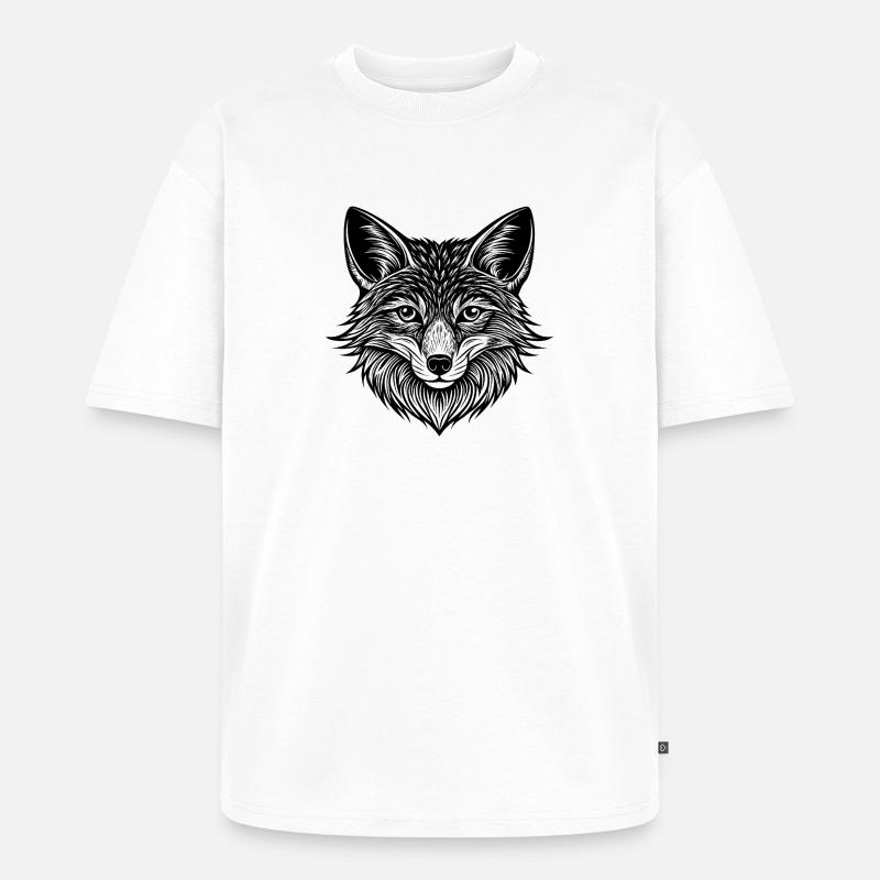Fuchsgesicht - Unisex Premium Oversized Bio T-Shirt - Weiß