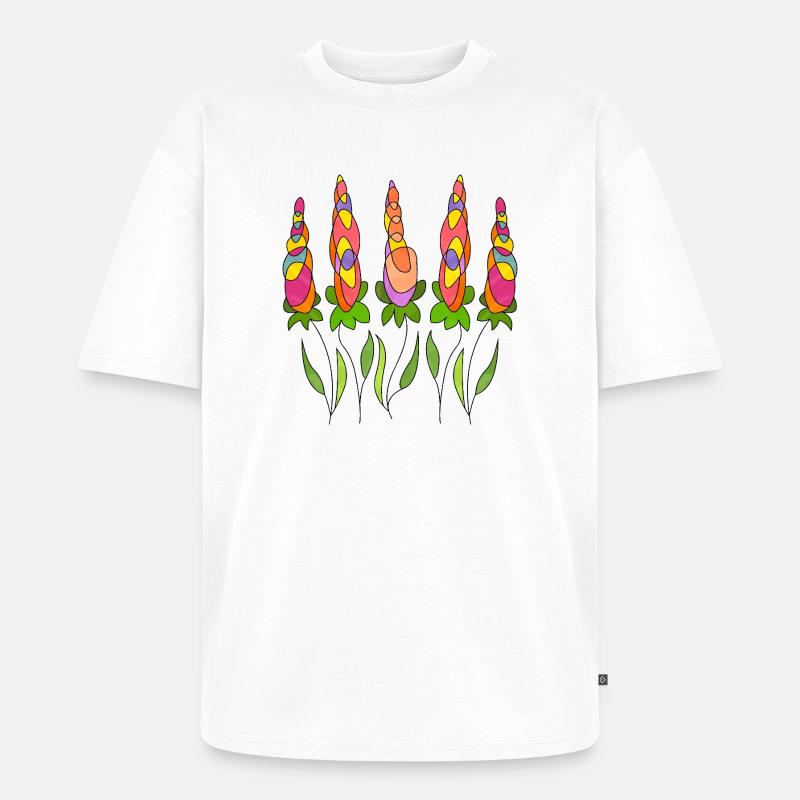 Blumen - Unisex Premium Oversized Bio T-Shirt - Weiß