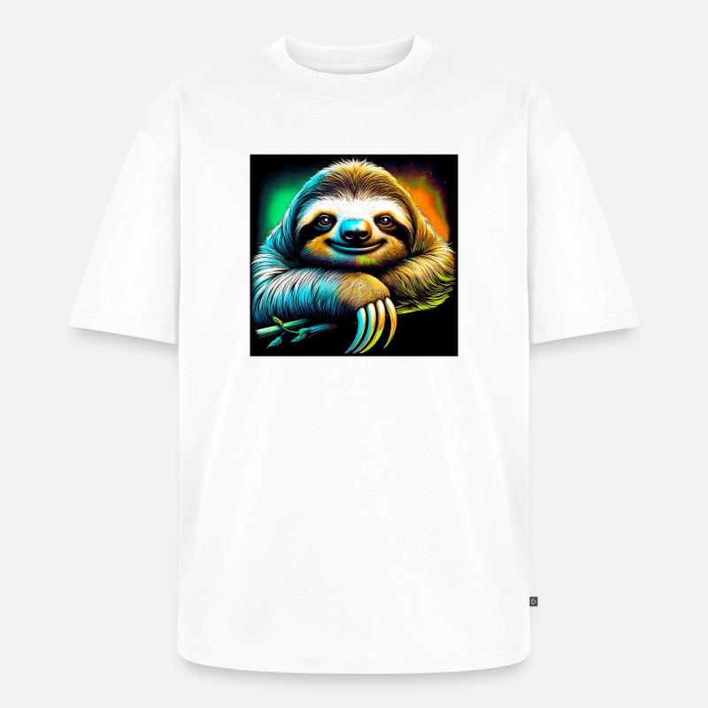 Faultier - Unisex Premium Oversized Bio T-Shirt - Weiß