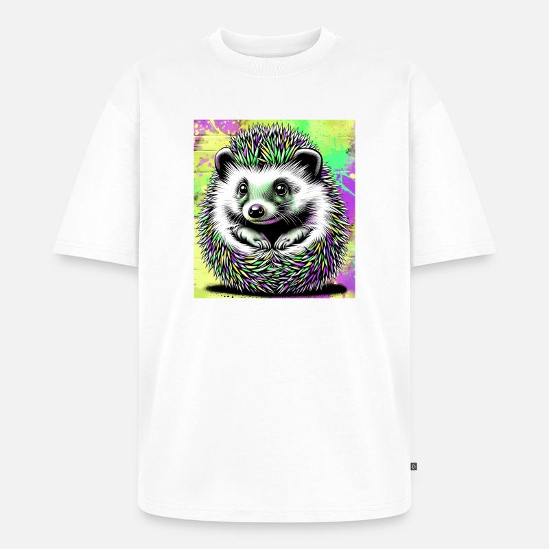Igel - Unisex Premium Oversized Bio T-Shirt - Weiß
