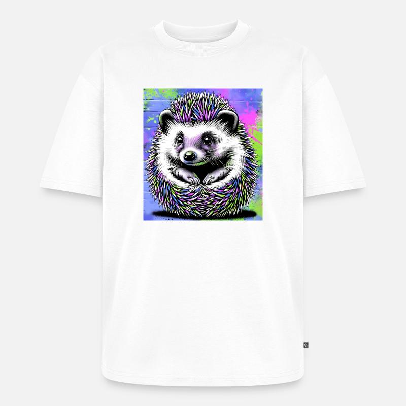 Igel - Unisex Premium Oversized Bio T-Shirt - Weiß