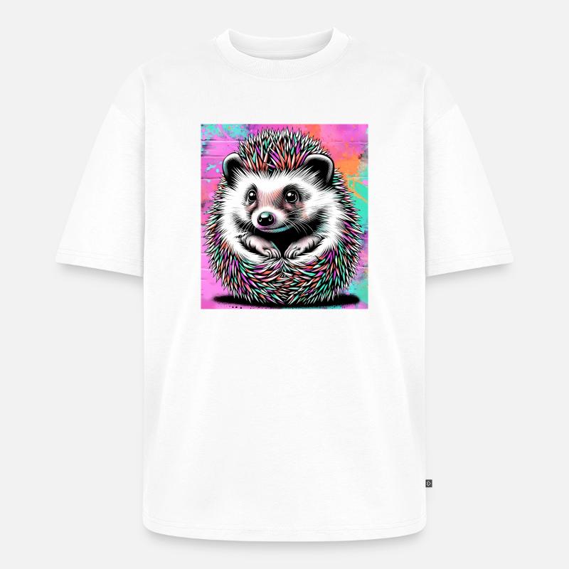 Igel - Unisex Premium Oversized Bio T-Shirt - Weiß