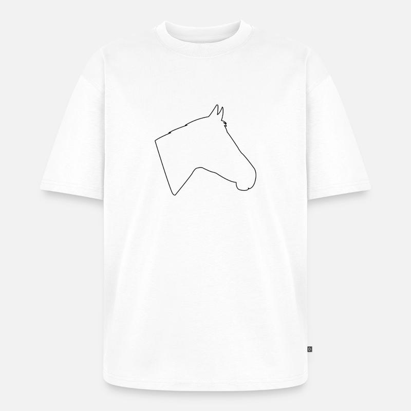 Pferdekopf - Unisex Premium Oversized Bio T-Shirt - Weiß