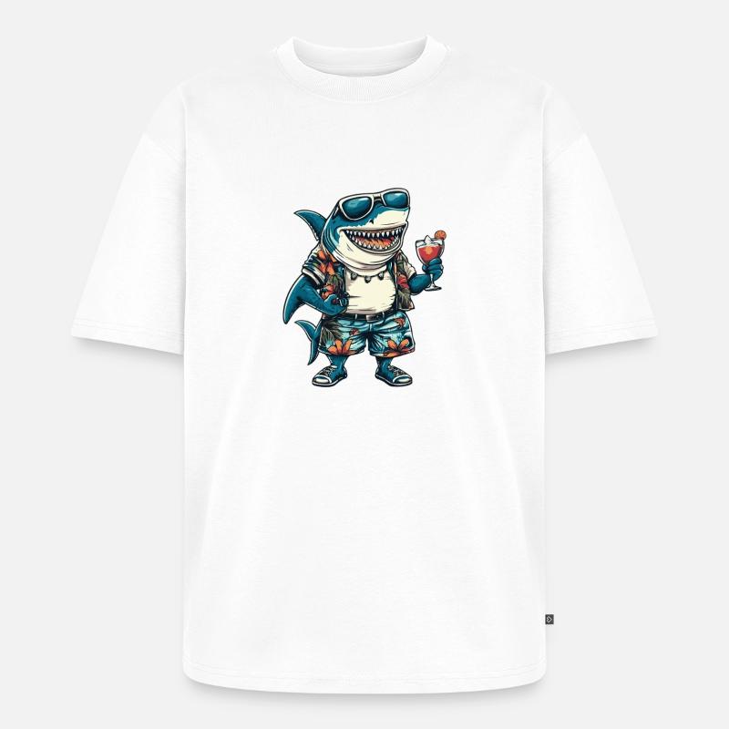 Hai Comic Sommer - Unisex Premium Oversized Bio T-Shirt - Weiß