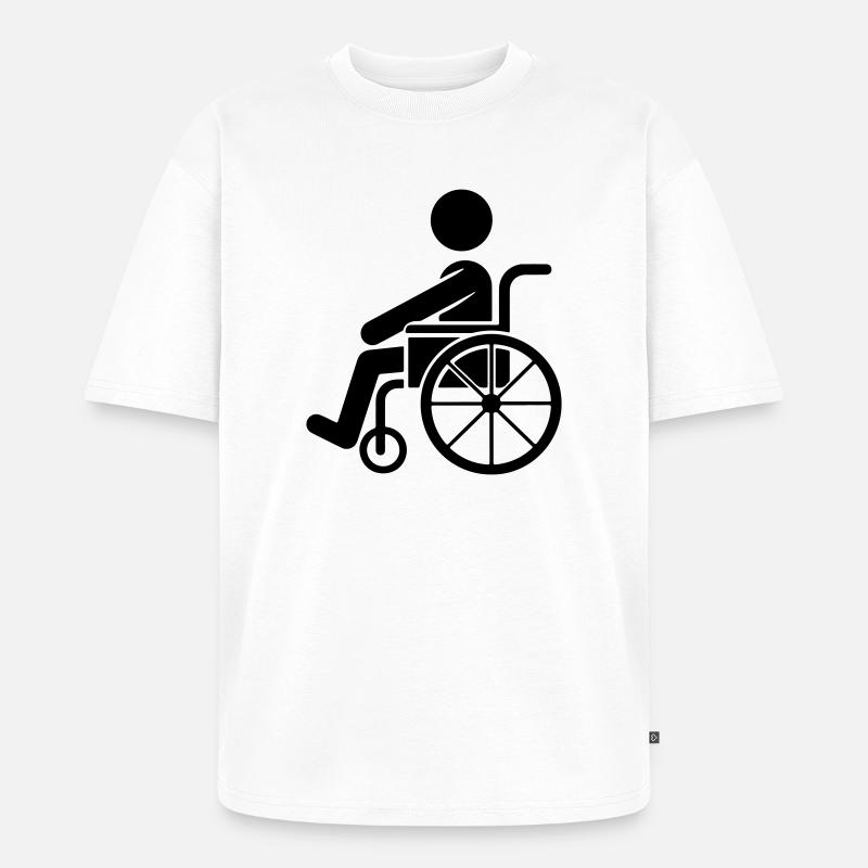 Mann im Rollstuhl - Unisex Premium Oversized Bio T-Shirt - Weiß