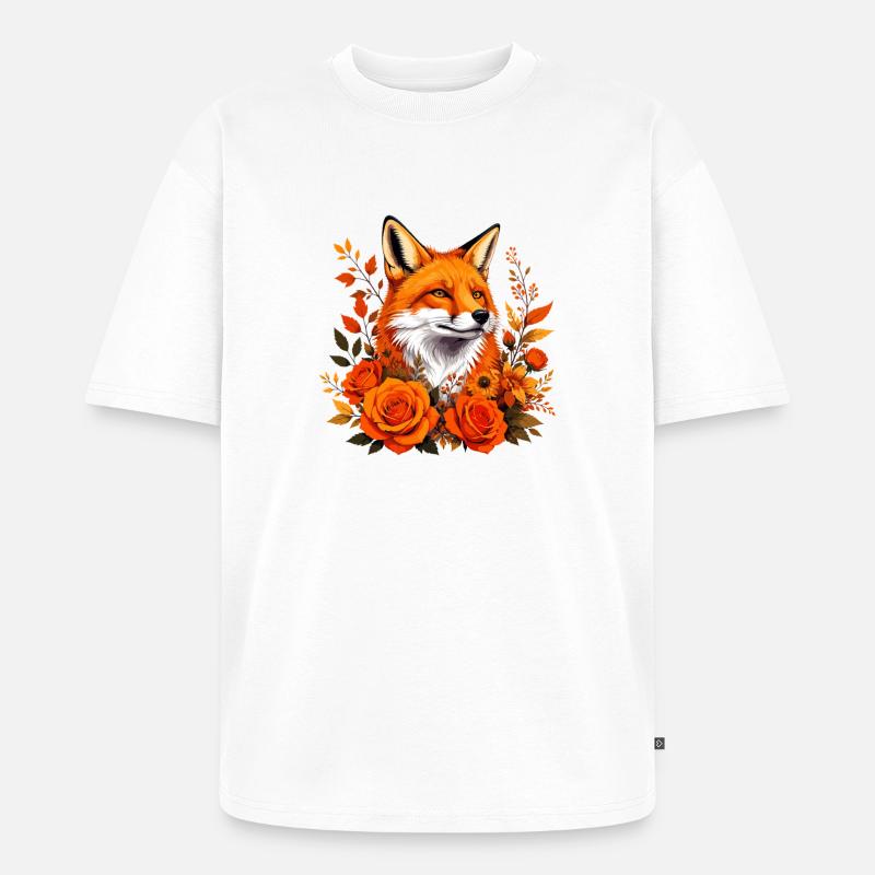 Fuchs im Herbstrausch - Unisex Premium Oversized Bio T-Shirt - Weiß