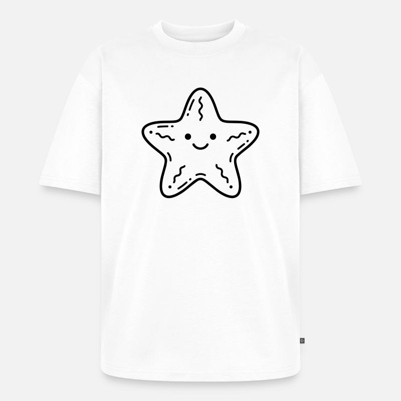 Étoile de mer - T-shirt Premium bio oversize Unisexe - blanc