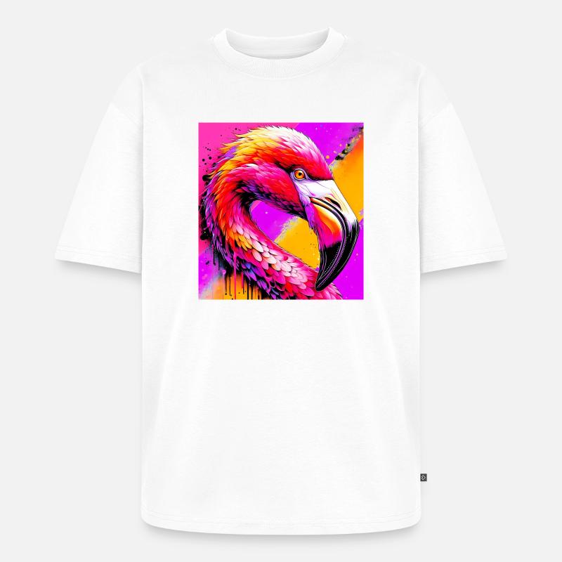 Flamant - T-shirt Premium bio oversize Unisexe - blanc