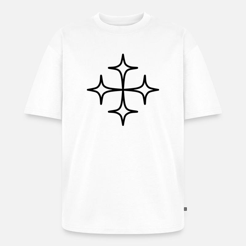 Conception de la Croix Étoilée - T-shirt Premium bio oversize Unisexe - blanc