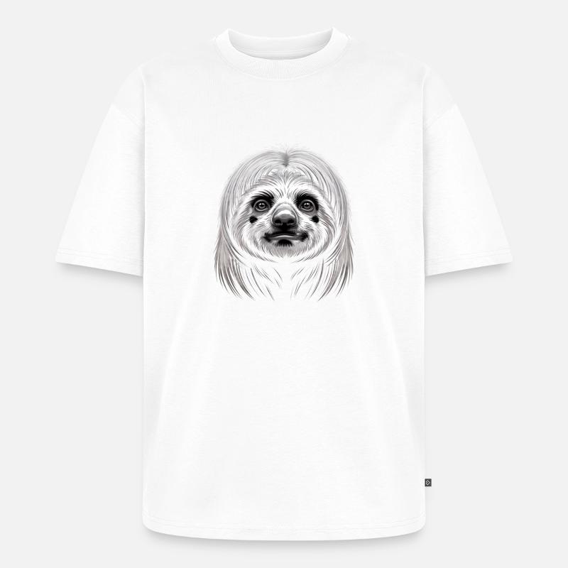 Faultier - Unisex Premium Oversized Bio T-Shirt - Weiß