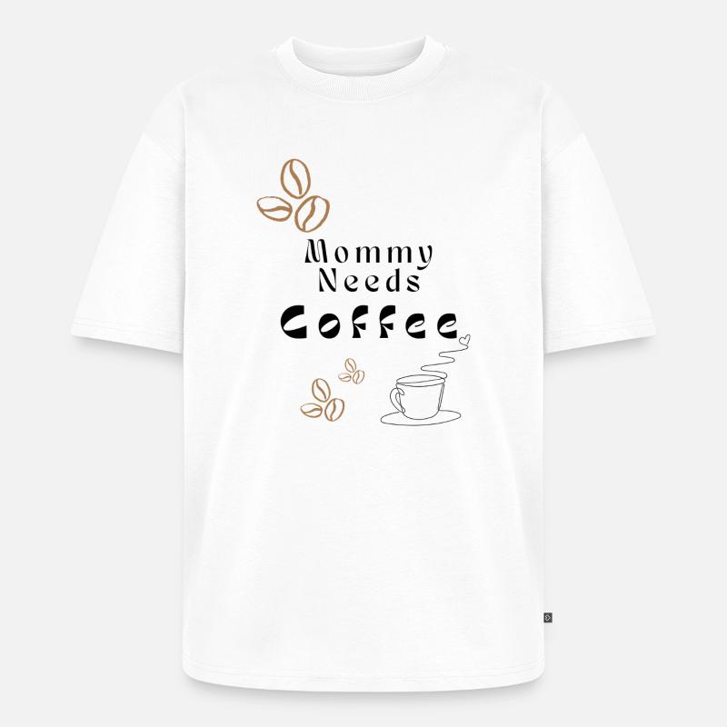 Coffee Beans Minimal Pattern - Unisex Premium Oversized Organic T-Shirt - white