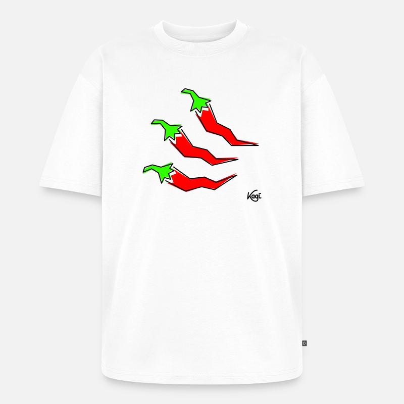 trois pepperonis - T-shirt Premium bio oversize Unisexe - blanc