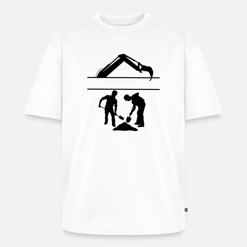 Groundworkers Custom – Digging Team - Unisex Premium Oversized Organic T-Shirt - white