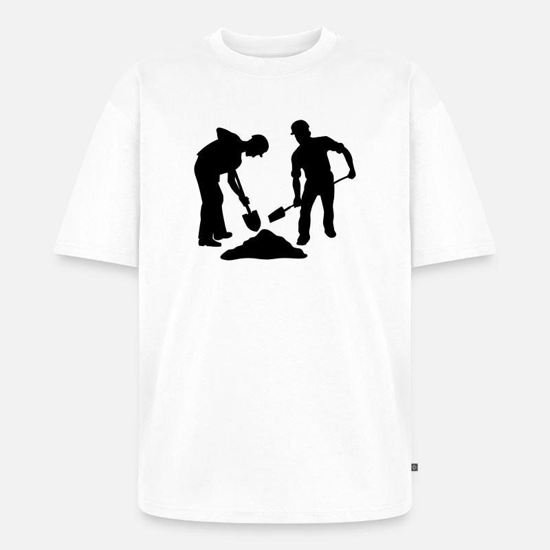 Sandarbeiterteam – Bodenpersonal - Unisex Premium Oversized Bio T-Shirt - Weiß