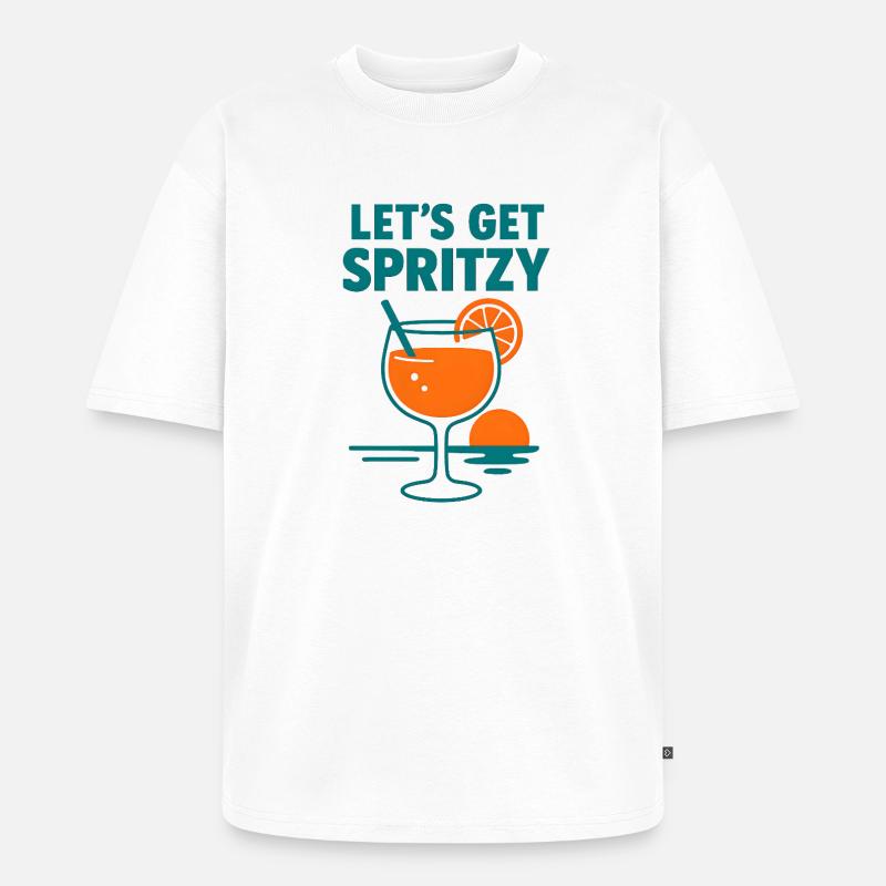 Lass uns spritzig werden - Unisex Premium Oversized Bio T-Shirt - Weiß