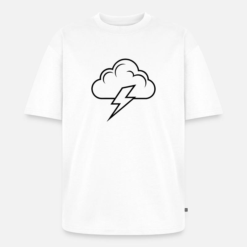 Cloud and Lightning - Unisex Premium Oversized Organic T-Shirt - white