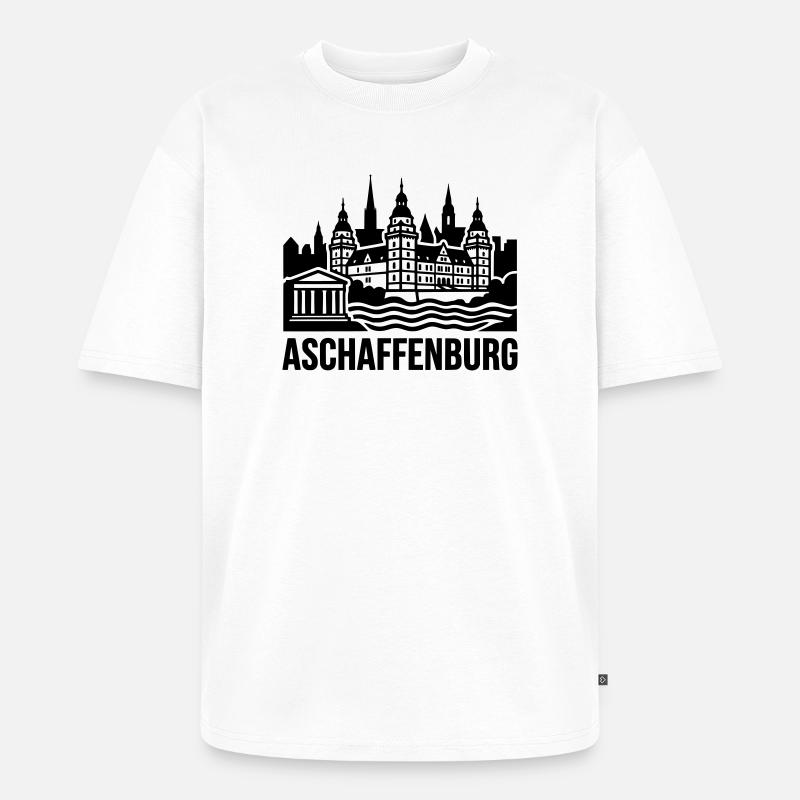 Aschaffenburg Silhouette Wahrzeichen - Unisex Premium Oversized Bio T-Shirt - Weiß