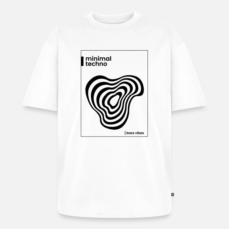 Conception minimale de l’affiche techno - T-shirt Premium bio oversize Unisexe - blanc