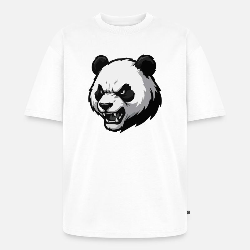 Imprimer vectoriel Angry Panda - T-shirt Premium bio oversize Unisexe - blanc