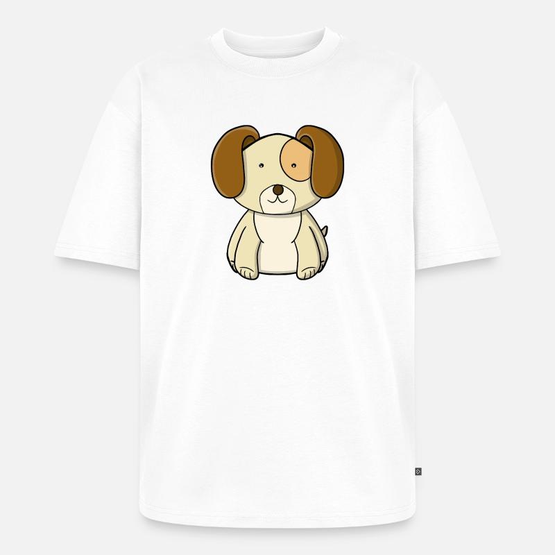 chiot mignon - T-shirt Premium bio oversize Unisexe - blanc