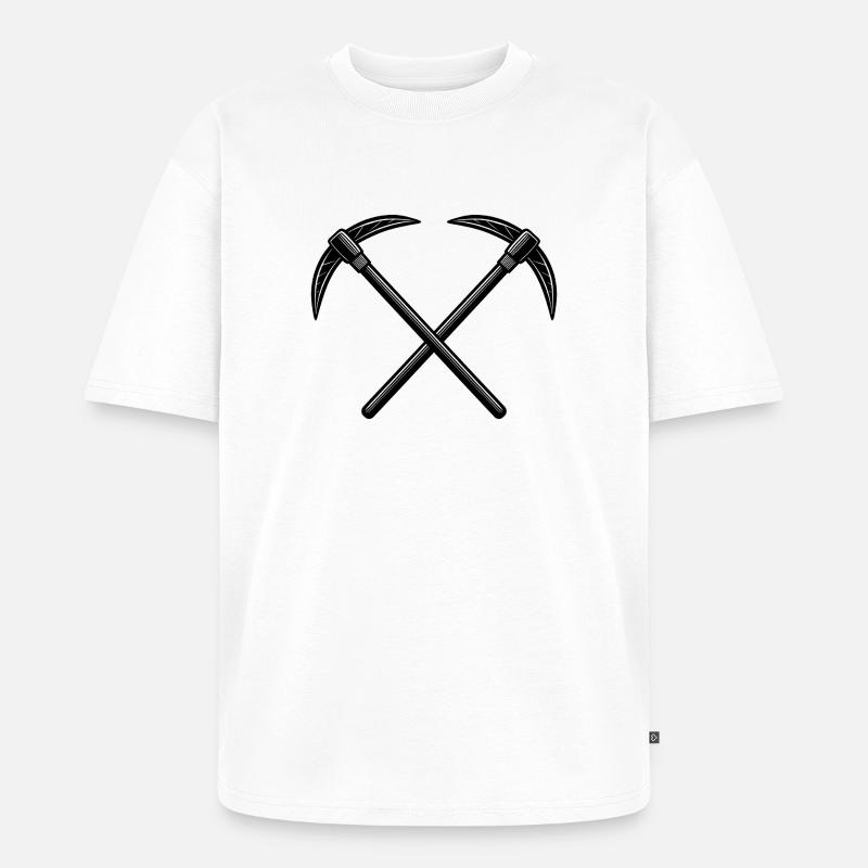 Kreuzspitzhacken - Unisex Premium Oversized Bio T-Shirt - Weiß