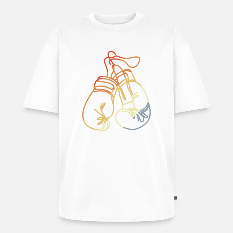 Boxhandschuhe Retro Style - Unisex Premium Oversized Bio T-Shirt - Weiß