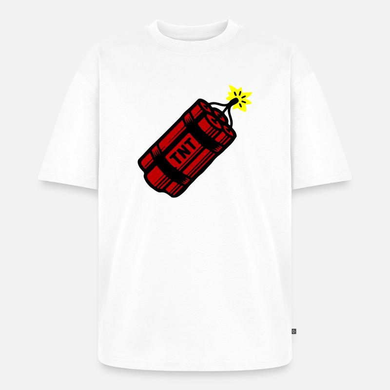 Dynamite Tnt - T-shirt Premium bio oversize Unisexe - blanc