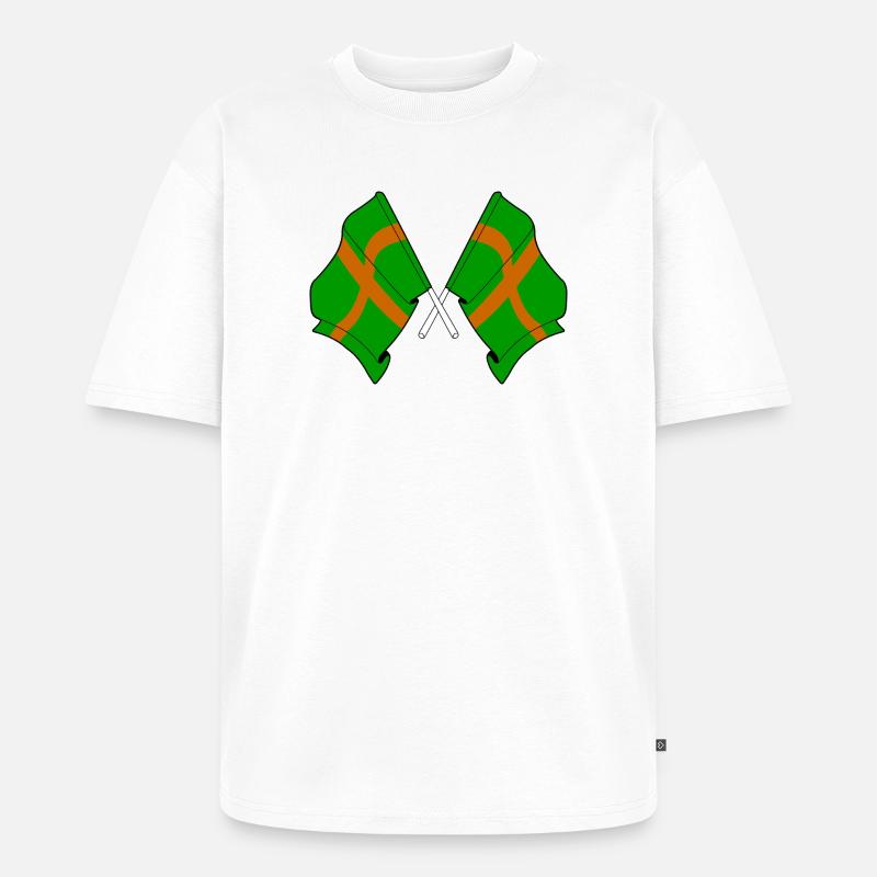 Drapeaux de marche de Nimègue - T-shirt Premium bio oversize Unisexe - blanc