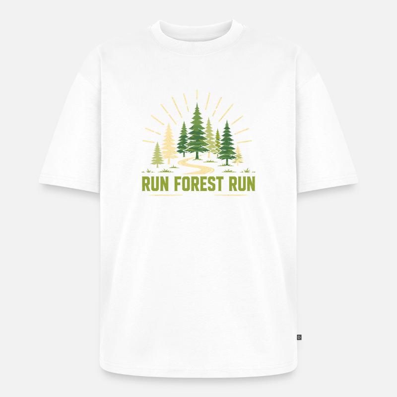 Trailrunning – Run Forest Run - Unisex Premium Oversized Bio T-Shirt - Weiß